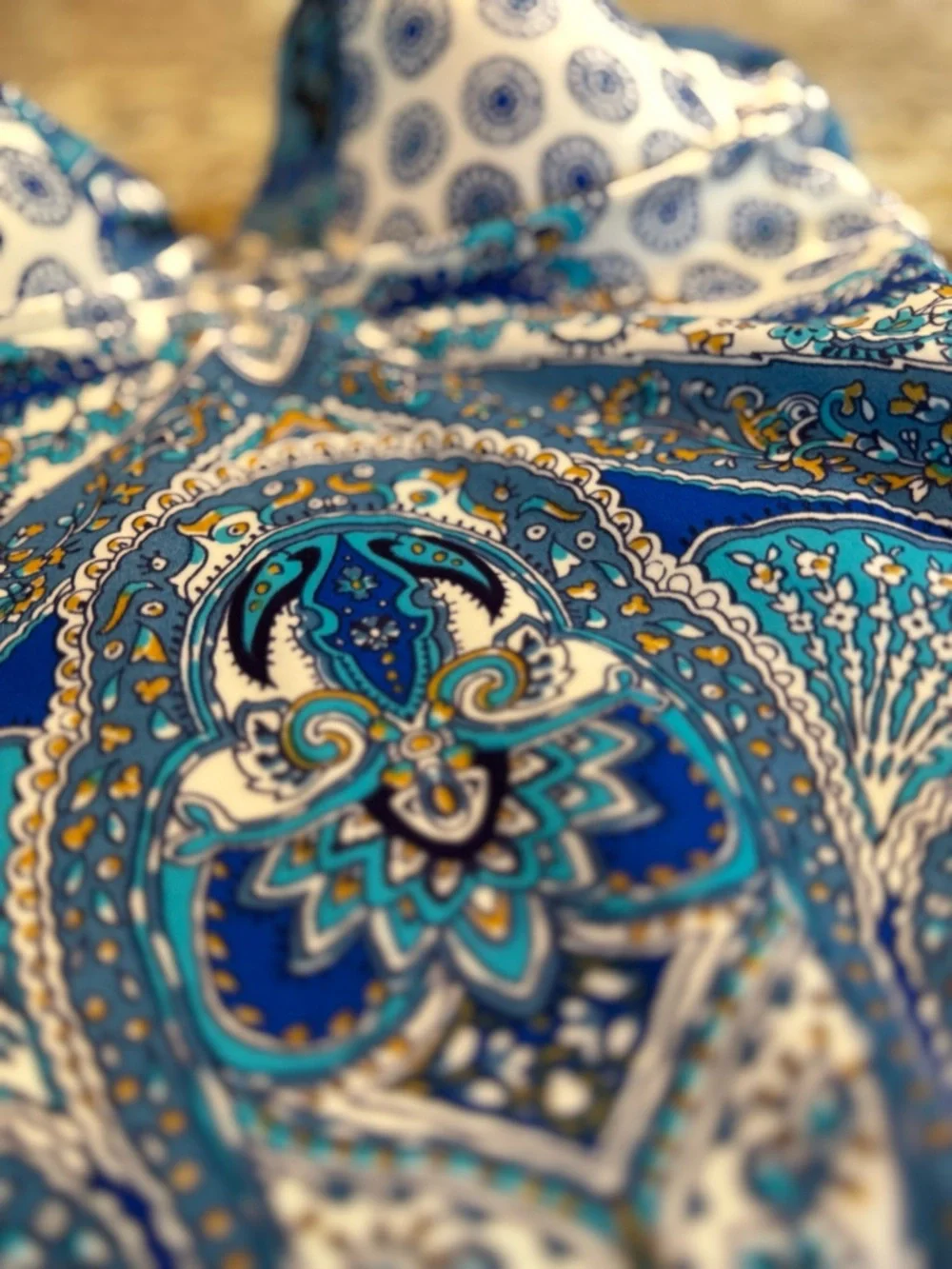 Gottex Blue White Paisley One-Piece‎ Swimsuit